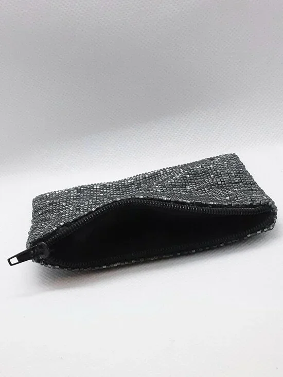 NEW zippered handmade glass beaded coin purse - Picture 3 of 9